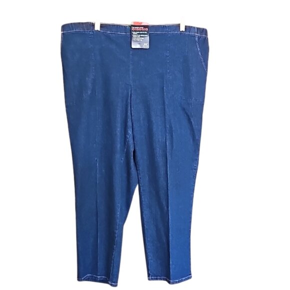 NWT Just My Size Denim Pants pull on elastic waist stretch Petite 3X 22W 24W - Picture 3 of 9